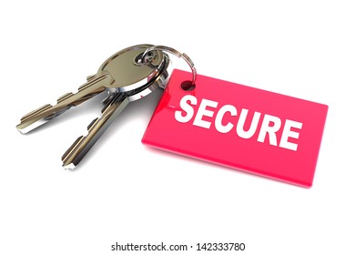 A Colourful 3d Rendered Keys of Security Concept Illustration