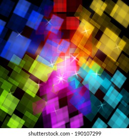 Colourful Cubes Background Showing Digital Art Or Design