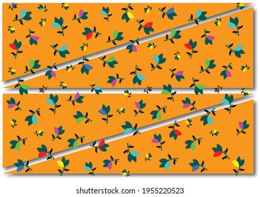 Colourful Flower Print With Yellow Back Drop