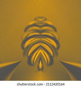 Colourful Halftone Mobius Ring Design On A Plain Background