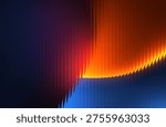 Colourful ribbed glass wave patterns in vibrant multi-coloured hues symbolising sound and movement. Dynamic wave patterns flow across a background