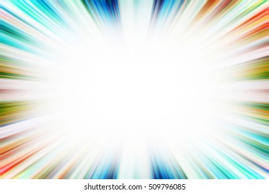 Colourful starburst explosion border with a white copy space centre