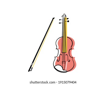 colourful and stylized musical instruments 