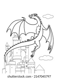 Colouring Book Dragon Coloring Page Kid Stock Illustration 2147045797 ...