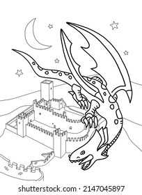 Colouring Book Dragon Coloring Page Kid Stock Illustration 2147045897 