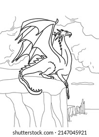 Colouring Book Dragon Coloring Page Kid Stock Illustration 2147045921 ...