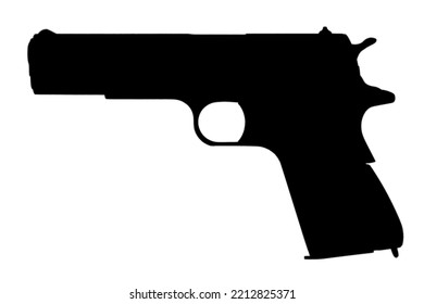 Colt Government M1911 Black Silhouette Stock Illustration 2212825371 ...