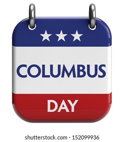 Columbus Day Isolated Calendar Icon.