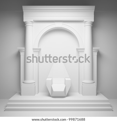 Columns with arch and throne