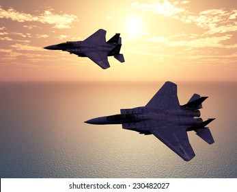 Combat Aircrafts Computer generated 3D illustration