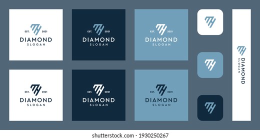 combination of the letters MH monogram logo with abstract diamond shapes. Hipster elements of typographic design. icons for business, elegance, and simple luxury. - Powered by Shutterstock