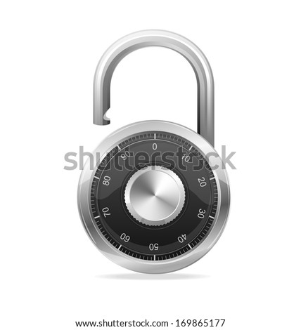 Combination Lock, Security Concept.  padlock