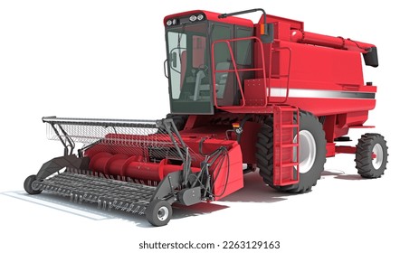 Combine Harvester 3D rendering on white background - Shutterstock ID 2263129163