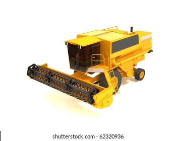 Combine Harvester Isolated On A White Background