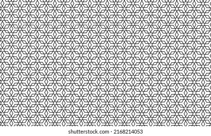 Combine Hexagram Diamond And Hexagon Shape Pattern With White Black Colour