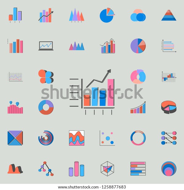 Combined Chart Icon Charts Diagramms Icons Stock Illustration 1258877683