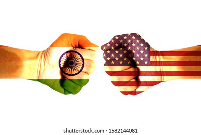 Combines Indian Flag American Flag Fists Stock Illustration 1582144081 ...