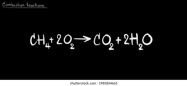 Combustion Equation, Combustion Reaction On Blackboard