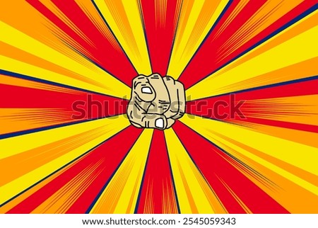 Comic background, Finger pointing , yellow red color pop art 