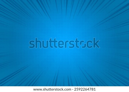Comic backround Blue gradations and halftones