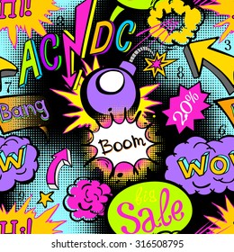 Comic Book Explosion Pattern Illustration Seamless Art Acdc