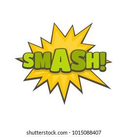 Comic Boom Smash Icon. Flat Illustration Of Comic Boom Smash  Icon Isolated On White Background