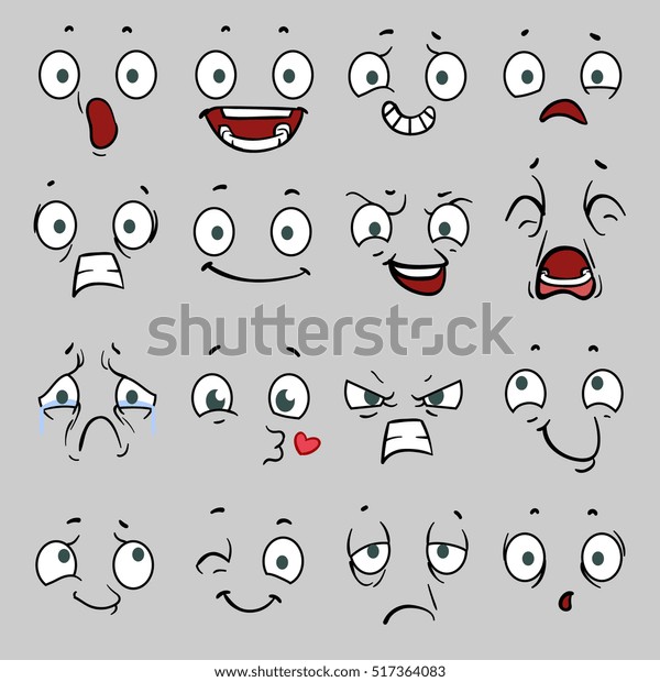 感情の異なる漫画の顔 顔キャラクターは 喜ぶか悲しむか 感情を表す顔は明るく怒る イラスト のイラスト素材
