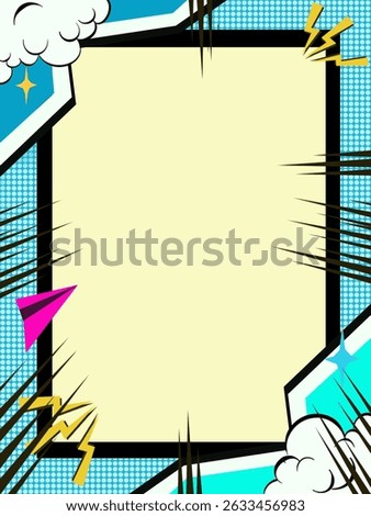 Comic cartoon frame background in pop art style