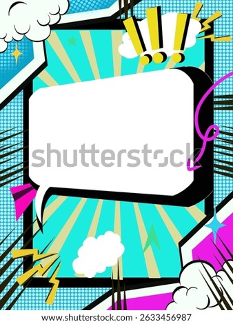 Comic cartoon frame background in pop art style