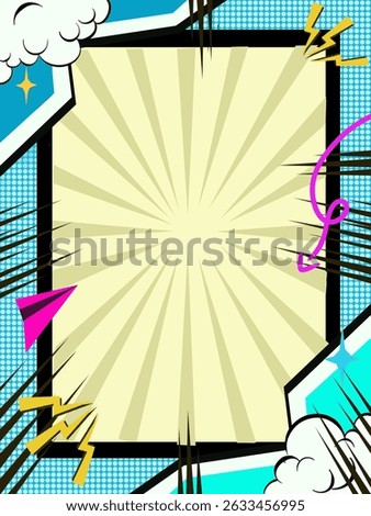 Comic cartoon frame background in pop art style