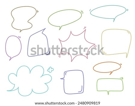comic cute speech balloons and bubbles