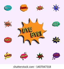 Comic speech bubble with expression text bye bye icon. comic icons universal set for web and mobile - Powered by Shutterstock - Get 15% off with code: PIKWIZARD15