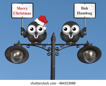                     Comical the two sides of Christmas with those that are merry and those that are not           