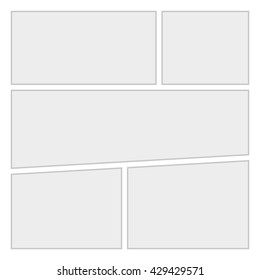 Comics Blank Layout Template Background Vector Stock Vector (Royalty ...