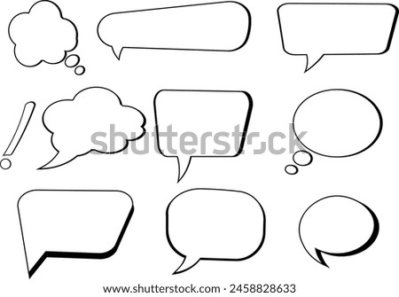 Comics Set of speech bubbles. Speak bubble text, cartoon. Set of speech bubbles.