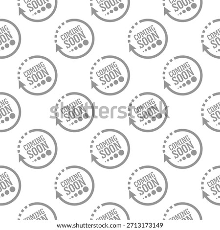 Coming soon seamless pattern isolated on white background