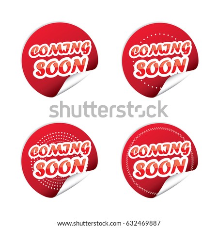 Coming soon sticker set.