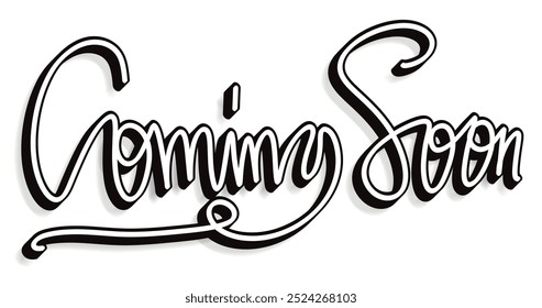 Coming Soon Text Illustration 3D Design: Elegant Handwritten Calligraphy Typography Perfect for Announcement, Website, Event Promotions, Launches, and Engaging Social Media Content to Build Excitement - Powered by Shutterstock