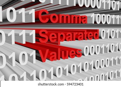 Comma Separated Values In The Form Of Binary Code, 3D Illustration