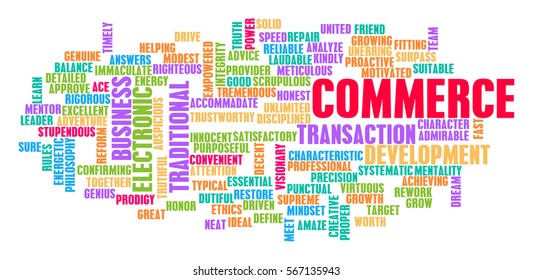 Commerce Word Cloud Concept on White