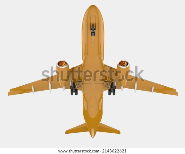 Commercial airplane isolated on background.\
3d rendering -\
illustration