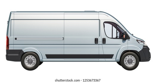 Commercial Delivery Van Side View 3d Stock Illustration 1253673367 ...