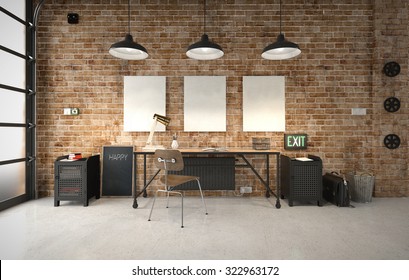 Commercial office in an industrial interior