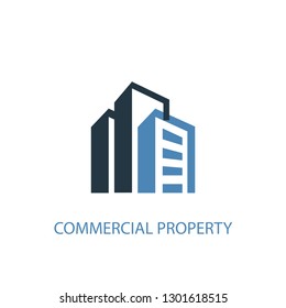 Commercial Property Concept 2 Colored Icon. Simple Blue Element Illustration. Commercial Property Concept Symbol Design From Real Estate Set. Can Be Used For Web And Mobile UI/UX