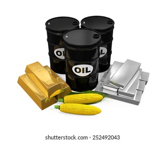 Commodities - Oil, Corn, Gold And Silver