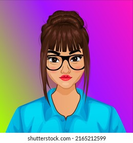 Common Girl With Specs Design Arts