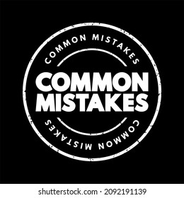 Common Mistakes Text Stamp, Concept Background