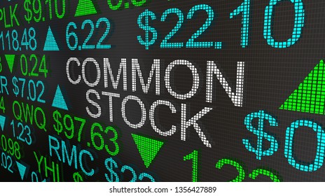 Common Stock Securities Shares Market Ticker 3d Illustration