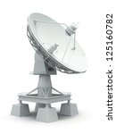  Communiation. Satellite dish on white background. 3d