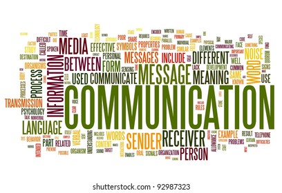 Communication concept in word tag cloud isolated on white background